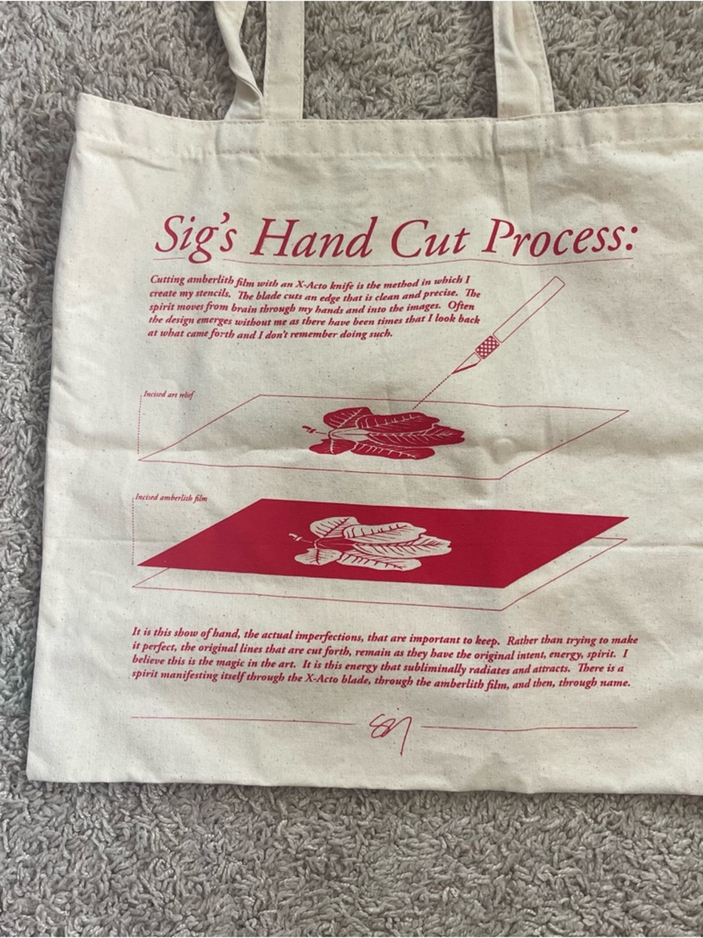 Sig Zane Natural Canvas Tote with Red Graphic